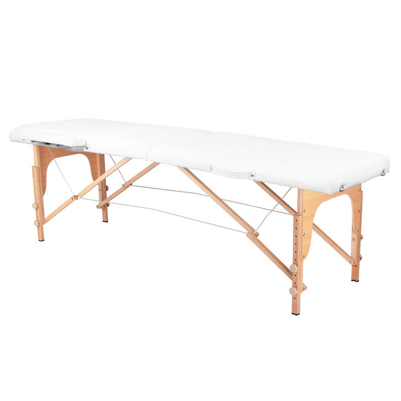 BALANCE houten opvouwbare massagetafel 2 segmenten wit