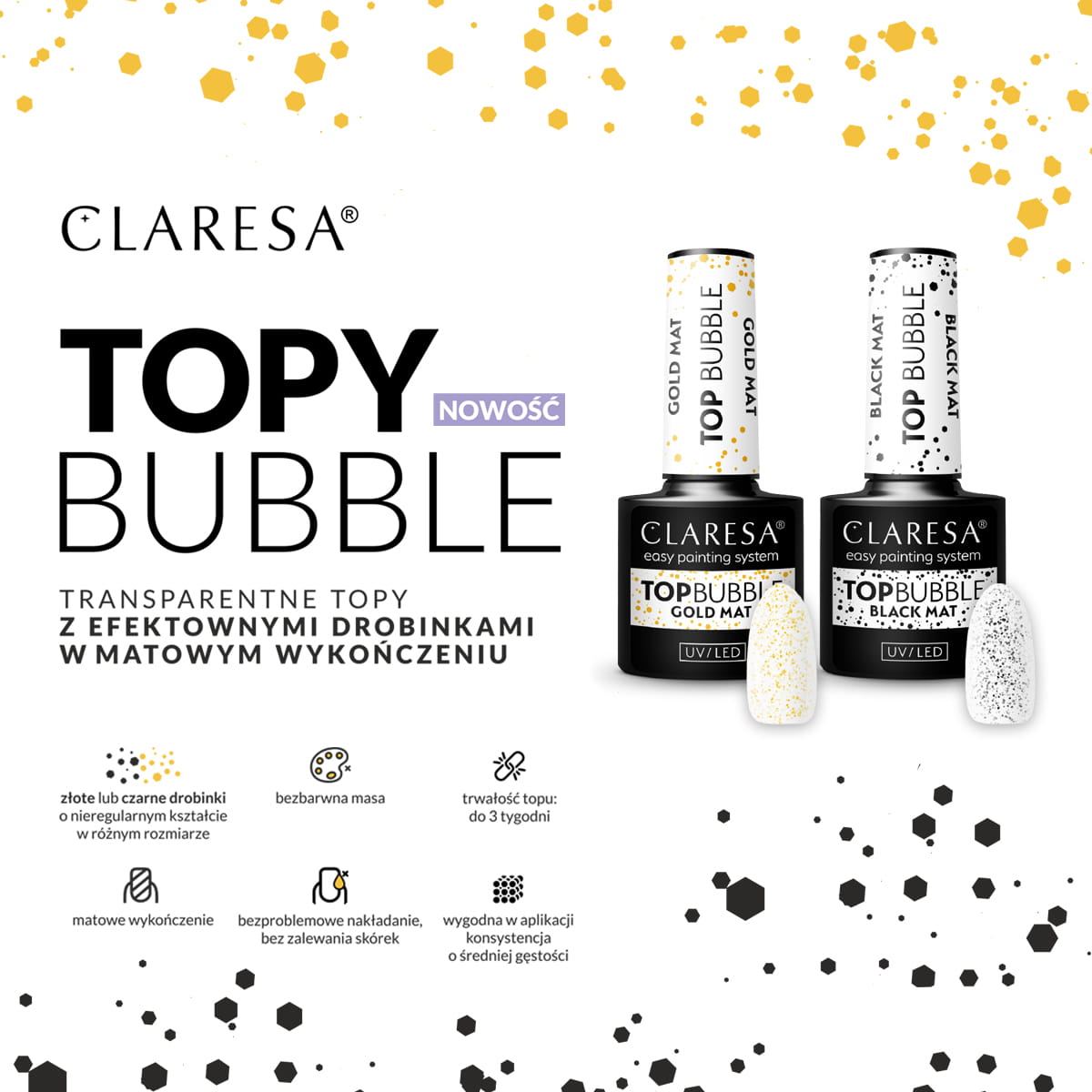 Claresa Top Bubble Goud Mat Streeploos -5g