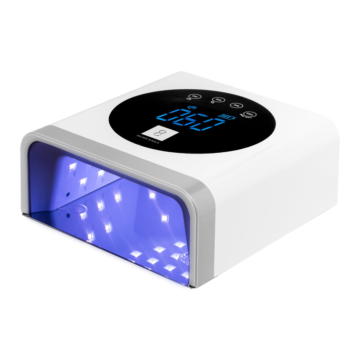 OCHO NAILS LED UV-lamp X22 72W draadloos wit met spiegelbodem