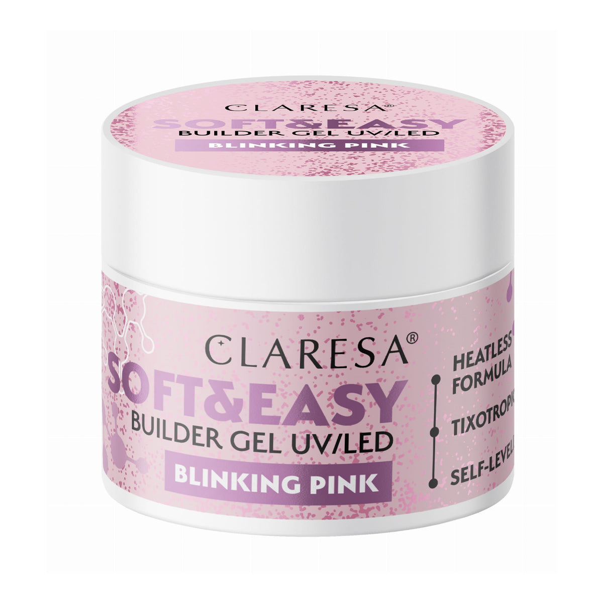 Claresa Soft&Easy bouwgel glimmend roze 12g