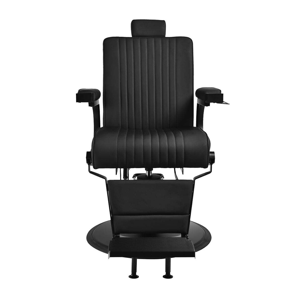 Gabbiano Levi barber chair with black frame black without stitching at the back