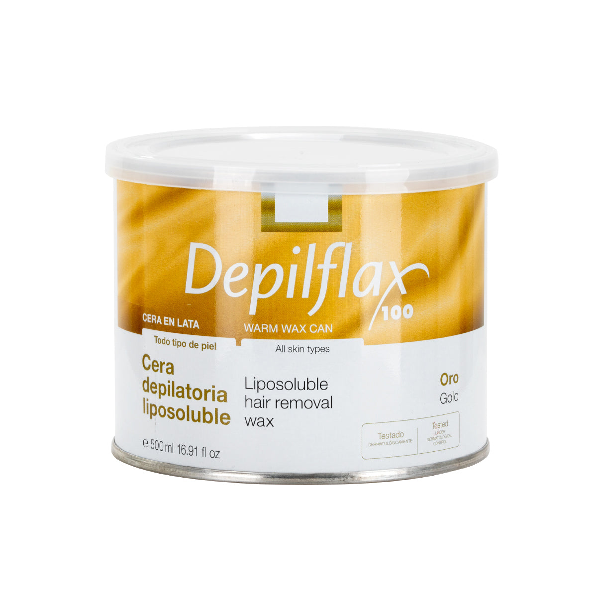 Depilflax 100 wax voor ontharing blik goud 500 ml
