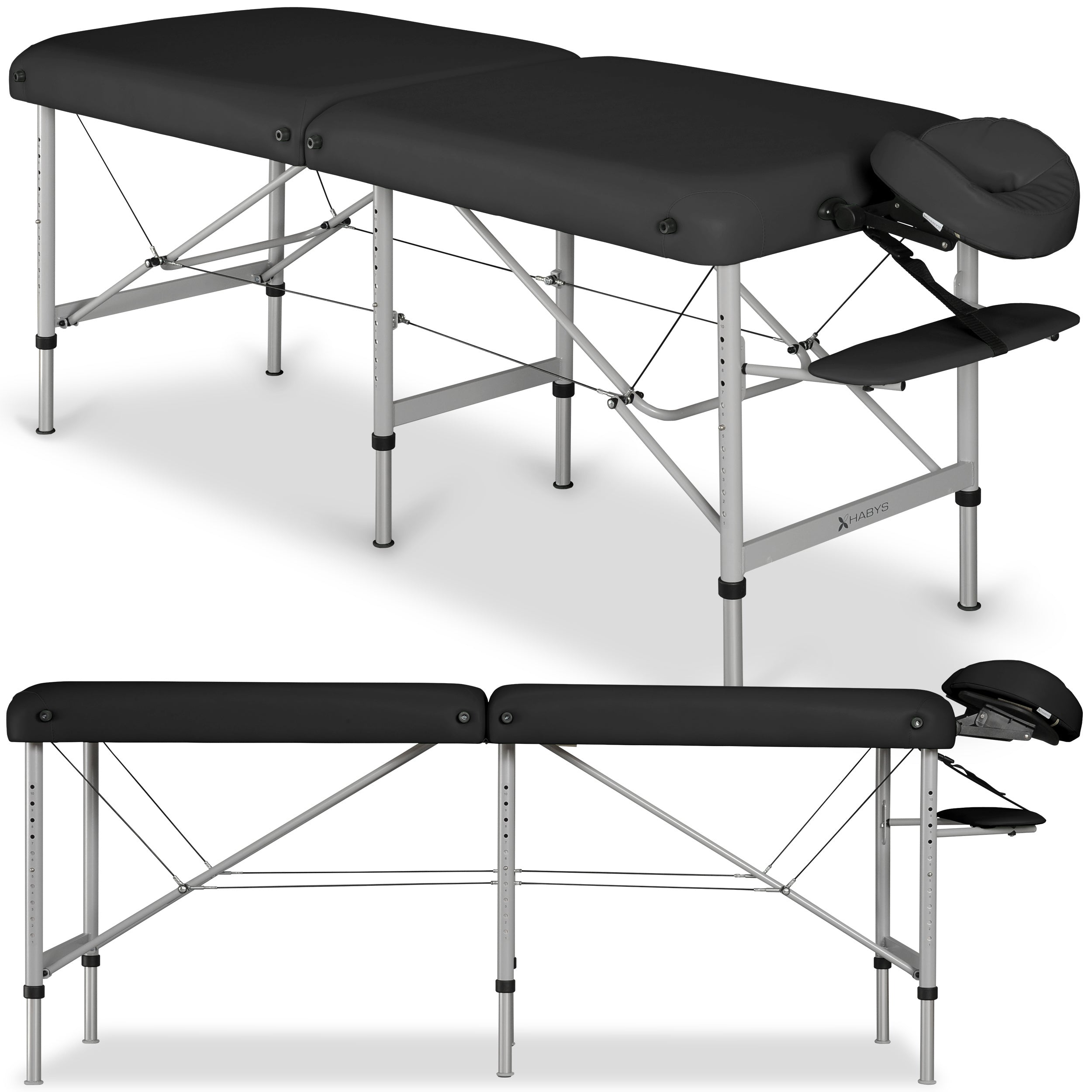Massagetafel Medmal Alu 70 Vinyl Flex K015, Zwart