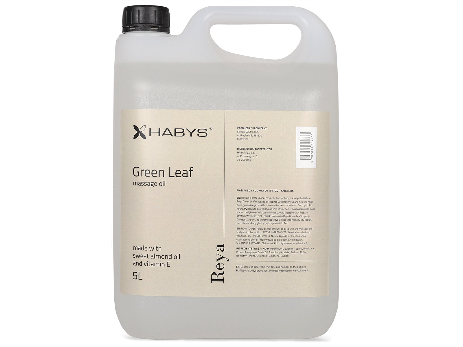 Massageolie, Green Leaf, HABYS, 5000 ml