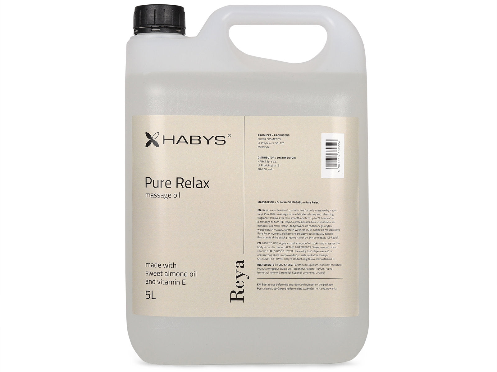 Massageolie, Pure Relax, HABYS, 5000 ml