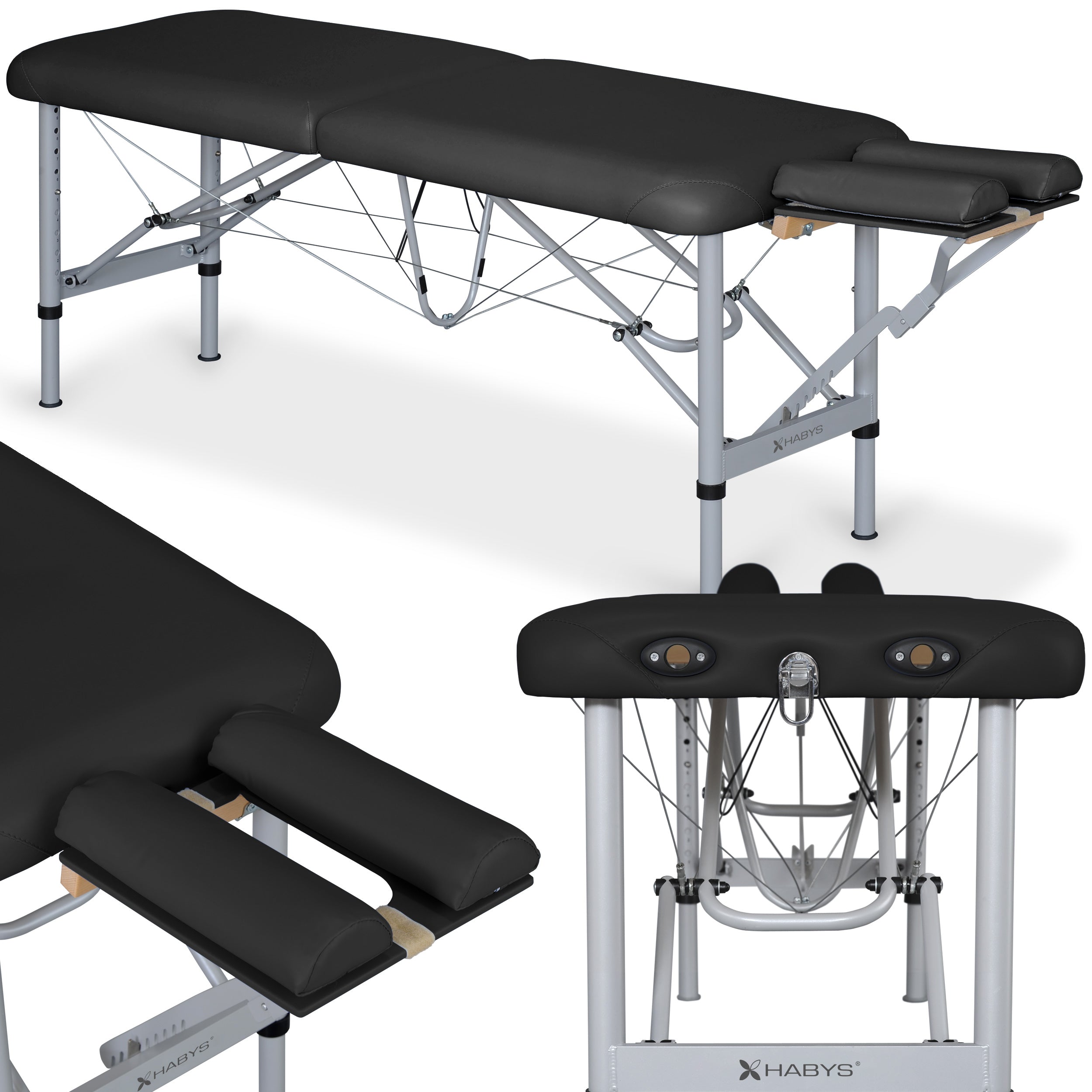 Massagetafel Chiro Ultralux 19 Alu Vinyl Flex K015, Zwart