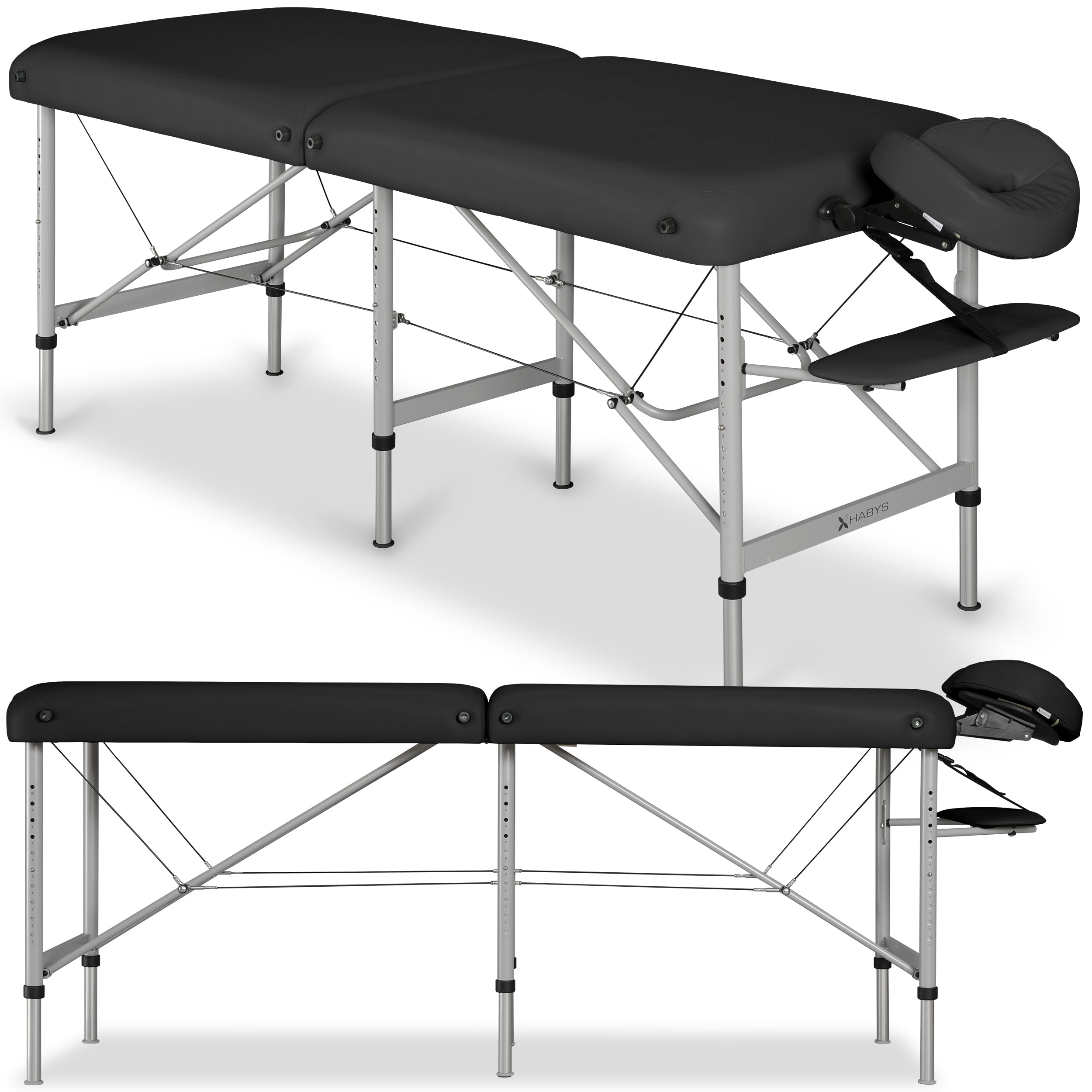 Massagetafel Medmal Alu 60 Vinyl Flex K015, Zwart