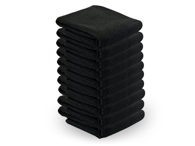 Microvezel handdoek 73x40cm 10st zwart