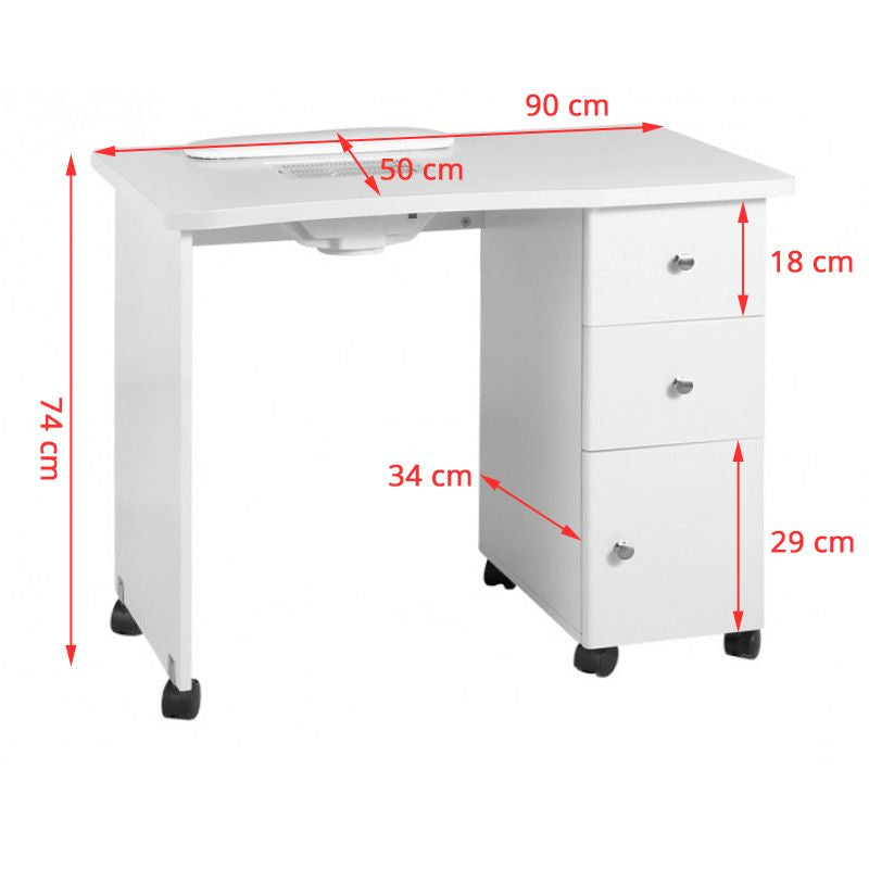 Houten bureau met stofafzuiger 011b