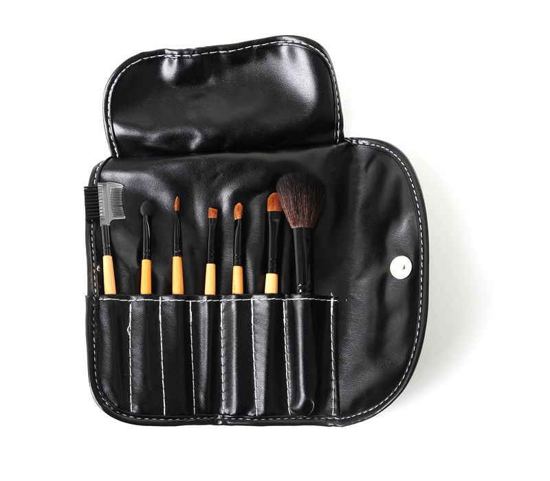 Set van 7 make-up borstels, zwart