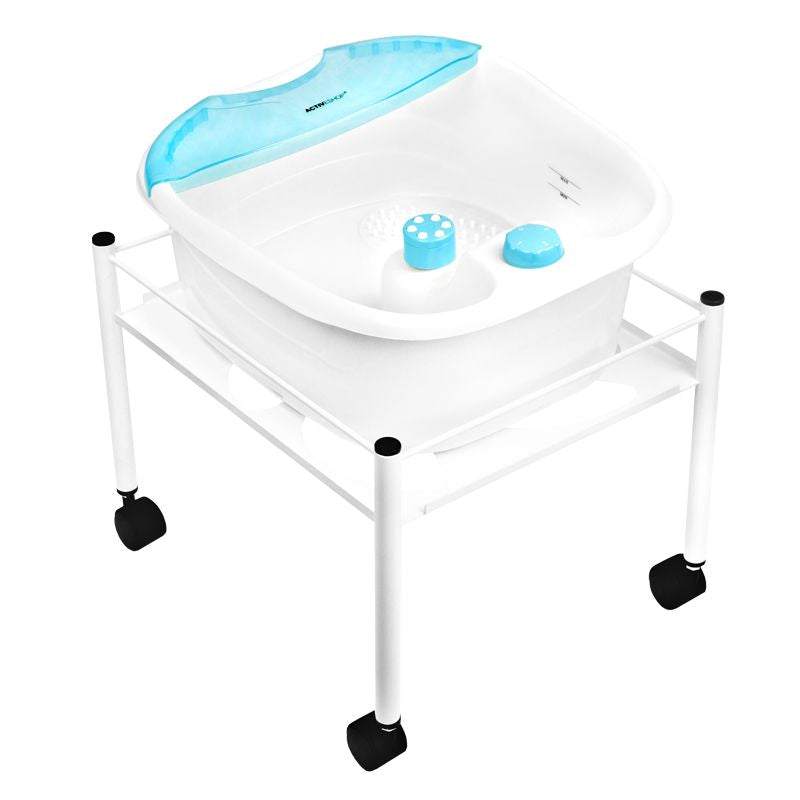 Een set bestaande uit een eenvoudig voetenbad + voetmassageapparaat met temperatuurbehoud am-506a
