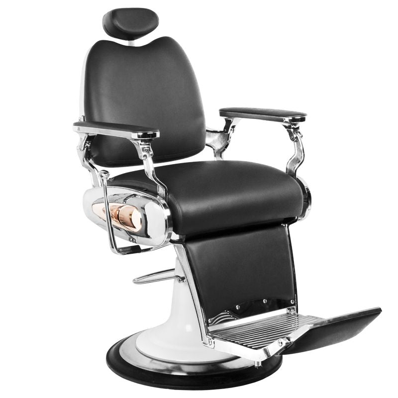 Gabbiano kappersstoel in moto-stijl, zwarte