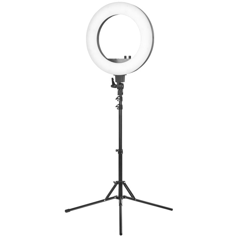 Ringlamp 18" 48w led zwart + statief