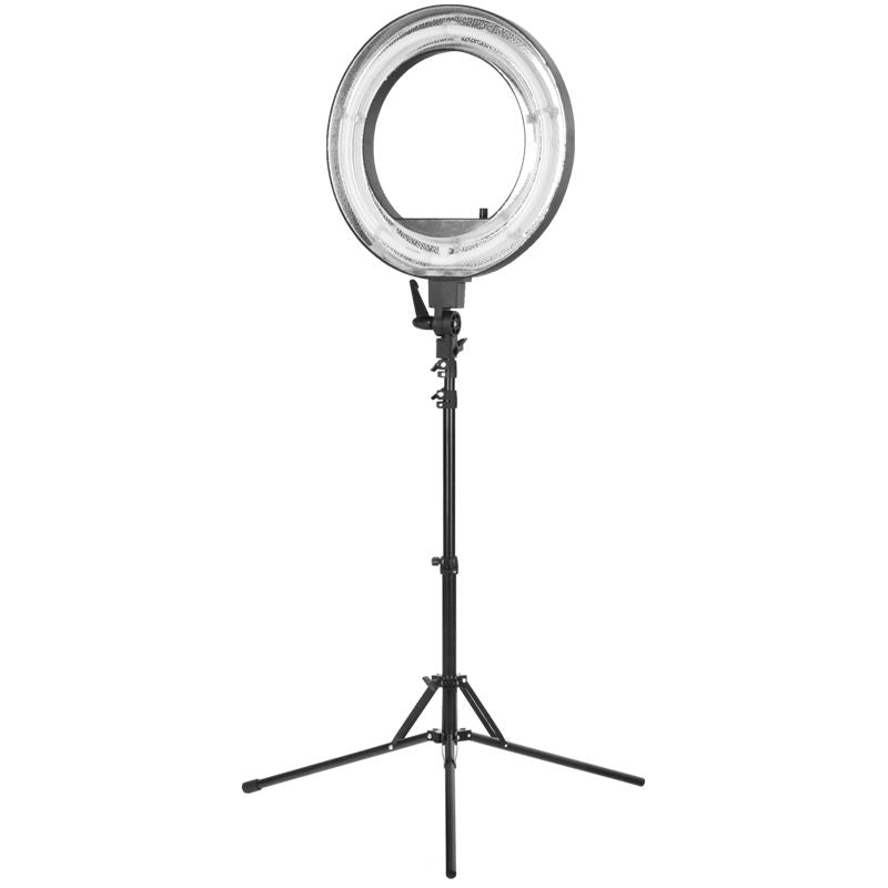 Ringlamp 18" 55w fluorescerend zwart + statief