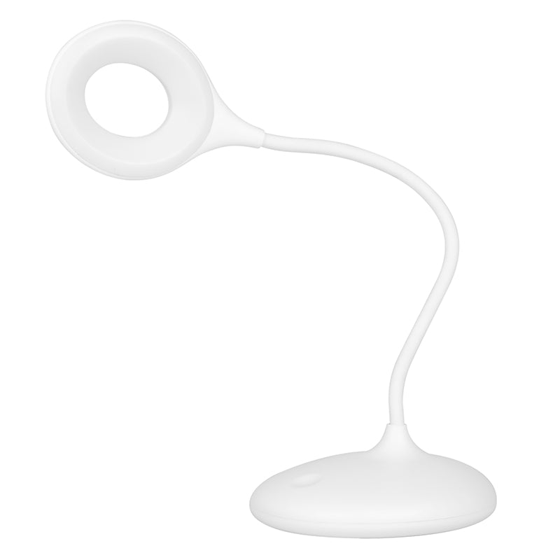 Ring ledlamp slang op het bureau wit