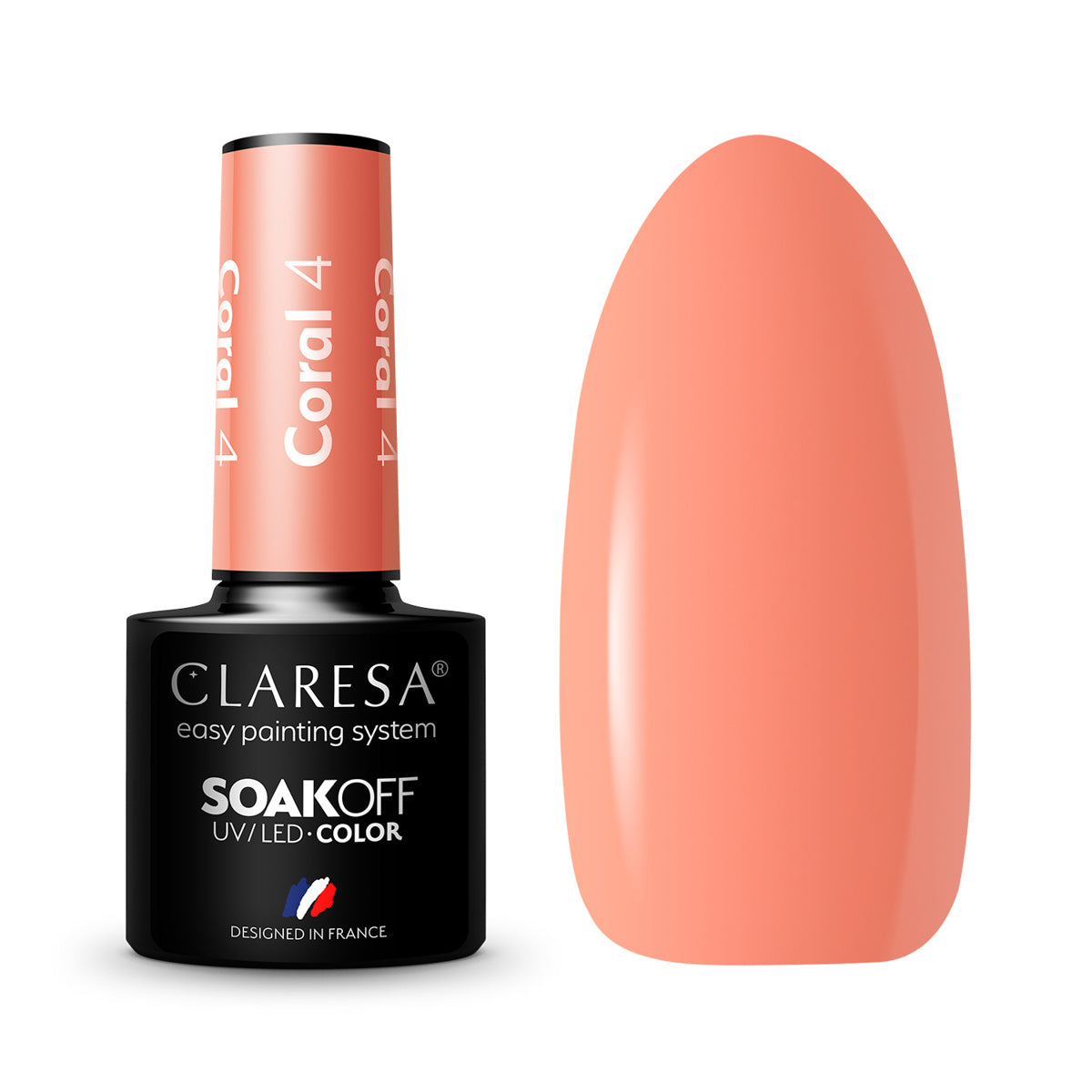 CLARESA Hybride nagellak CORAL 004 -5g