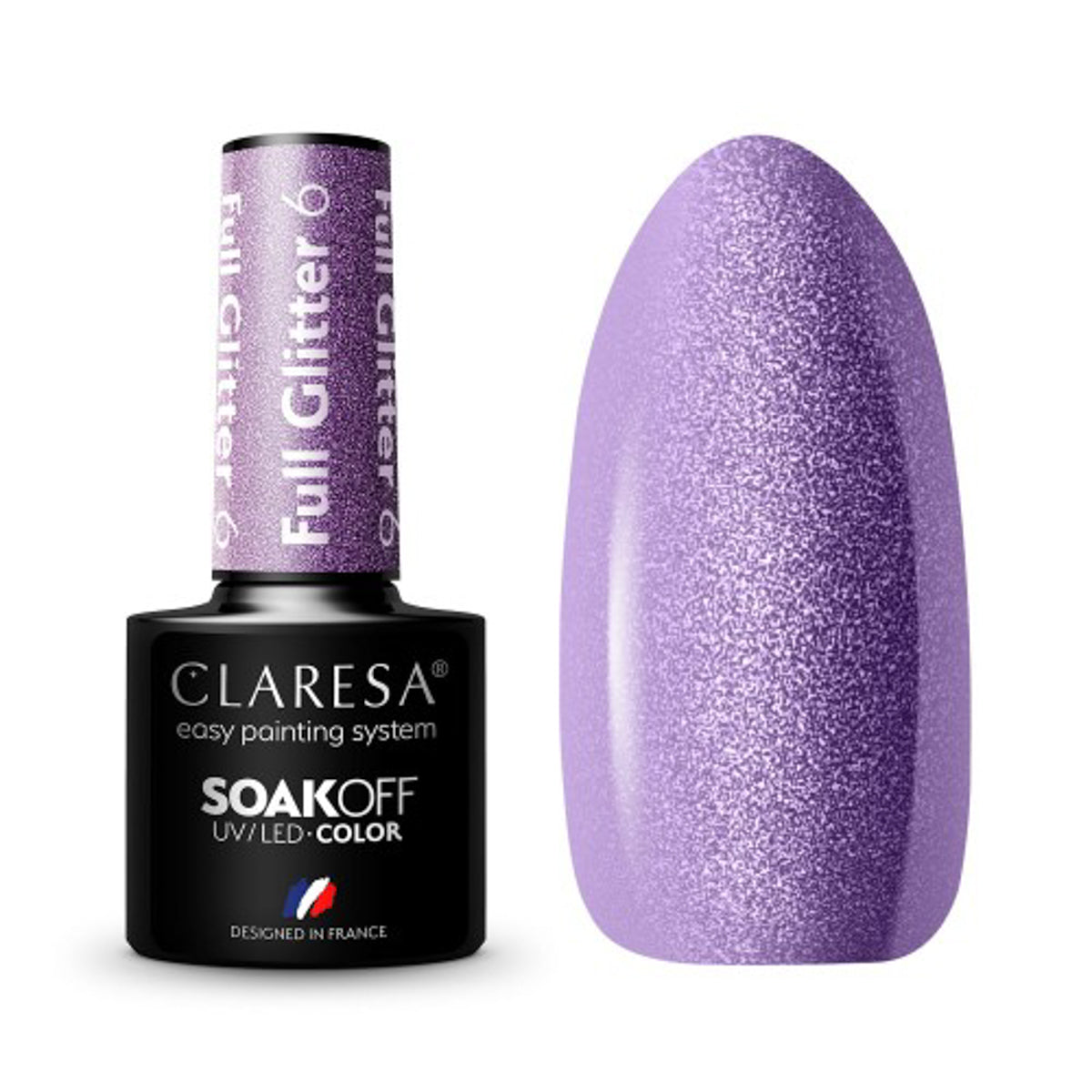 CLARESA Hybrid nail polish FULL GLITTER 6 -5g