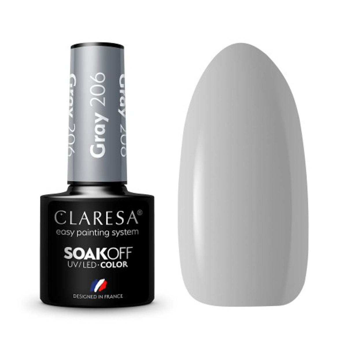 CLARESA Hybride nagellak GRIJS 206 -5g