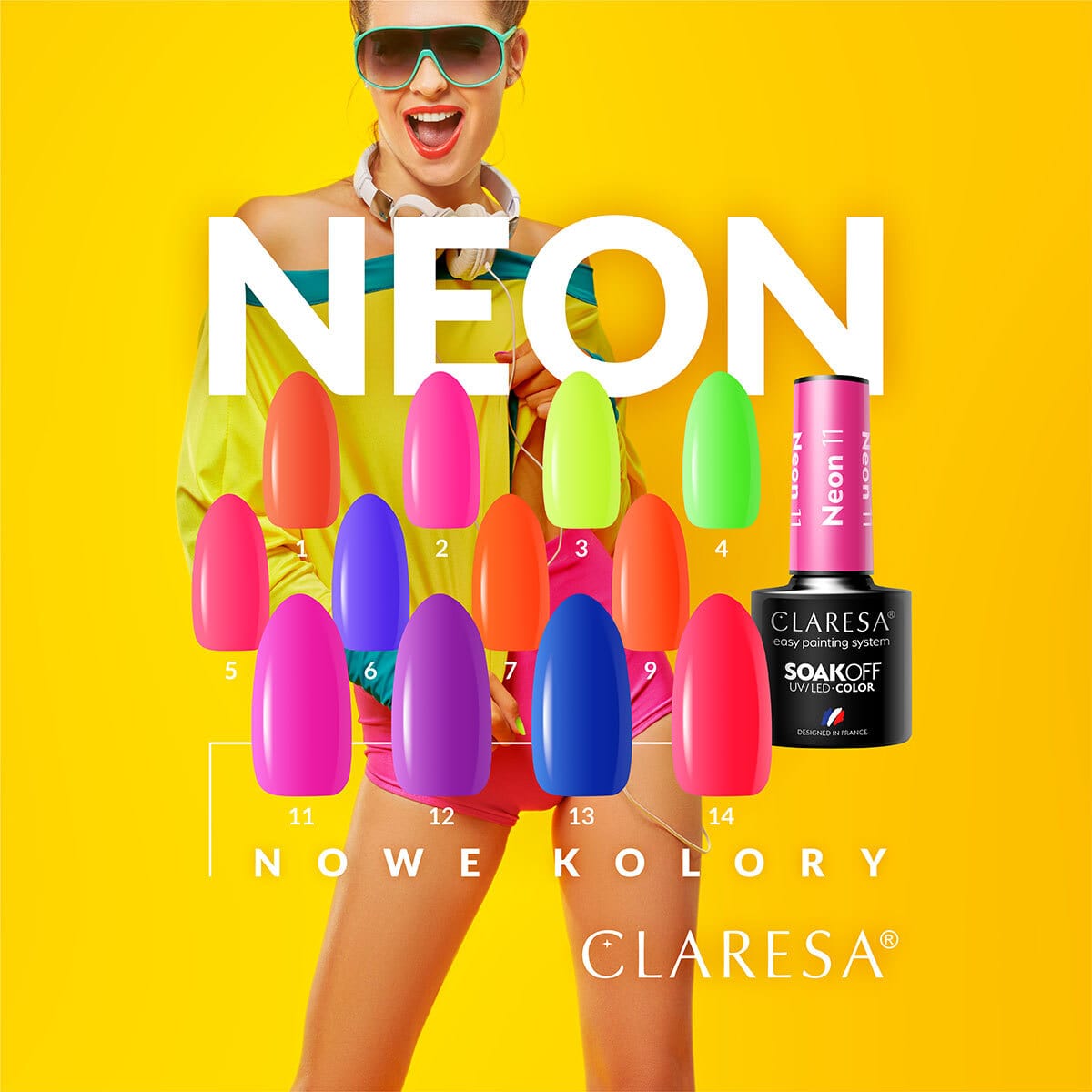 CLARESA Hybride nagellak NEON 14 -5g