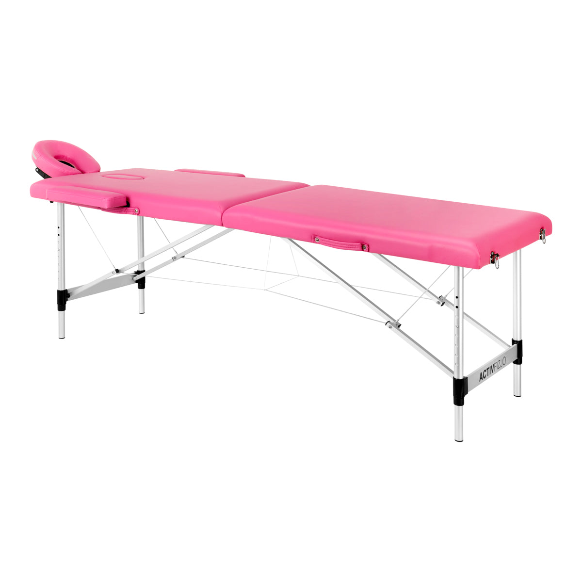 Inklapbare massagetafel aluminium Activ Fizjo comfort 2 segment roze