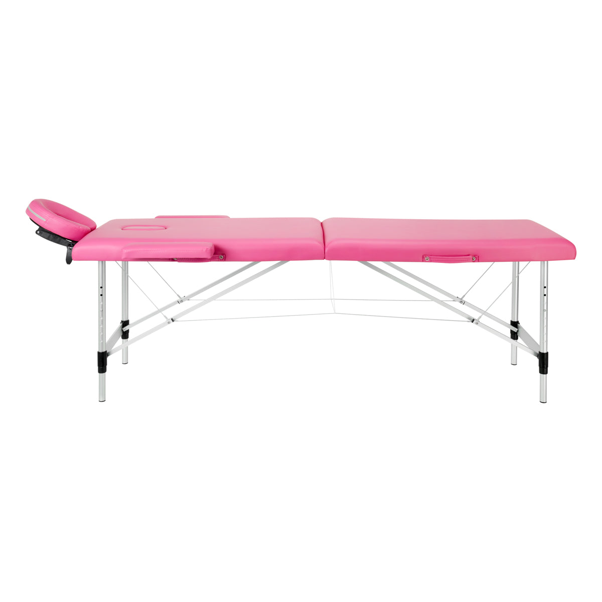 Inklapbare massagetafel aluminium Activ Fizjo comfort 2 segment roze