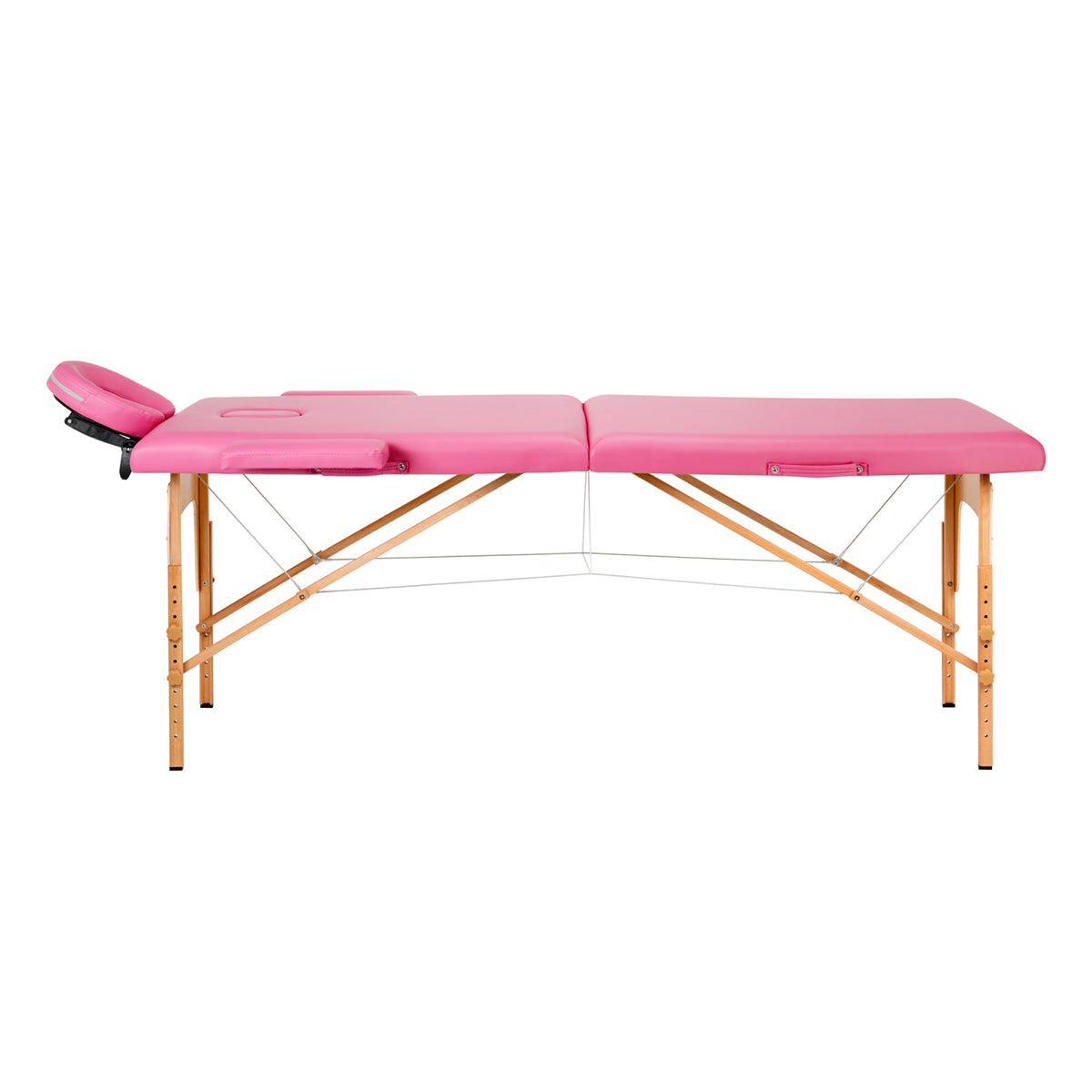 Inklapbare massagetafel hout Activ Fizjo comfort 2 segment roze