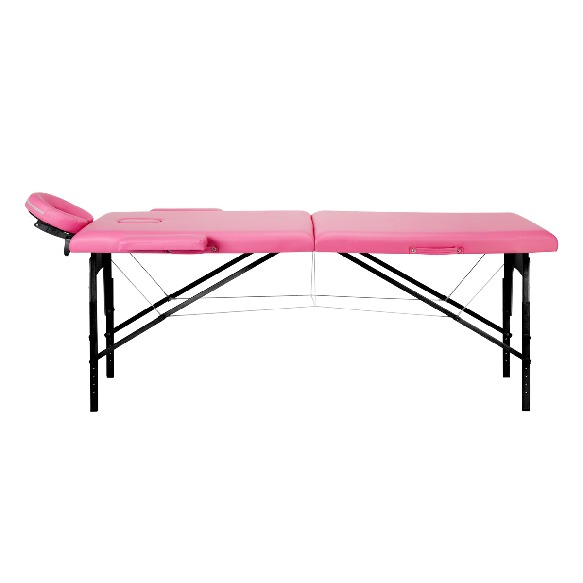 Inklapbare massagetafel hout Activ Fizjo comfort 2 segment roze zwart hout